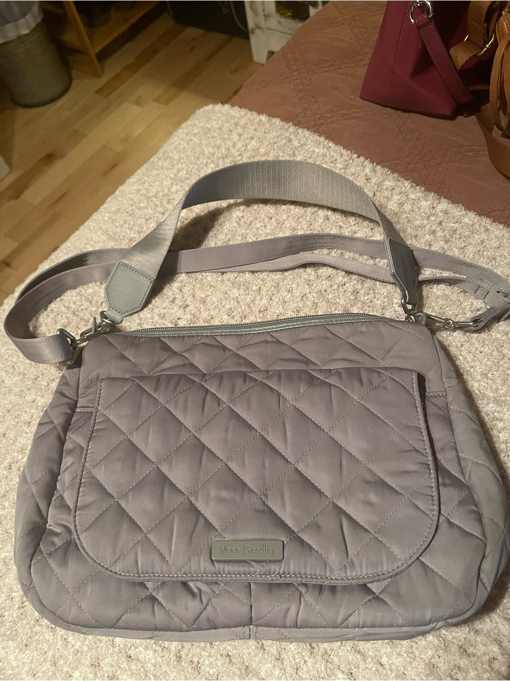 Vera Bradley Quilted Crossbody Bag - Gray